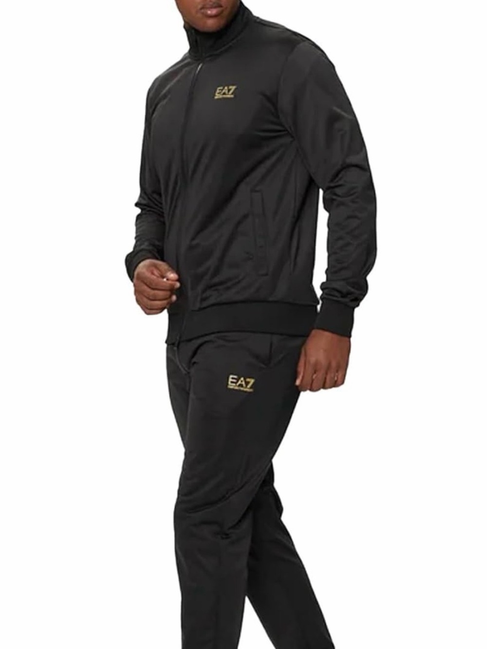 Size M- EA7 Men's Logo Zip Tracksuit, Black